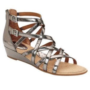 B.O.C Mimi Wedge Galdiator Sandals 10 pewter